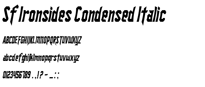 SF Ironsides Condensed Italic font